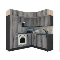 Bucatarie de Colt BIG GENA NEW ST. 180-210, Wenge / Decor K366